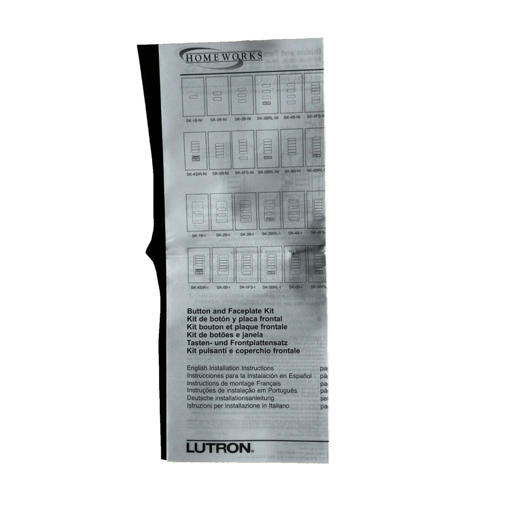 Lutron Homeworks SK-5FS-I-BE-E Faceplate Button Kit New In Box - Picture 3 of 9